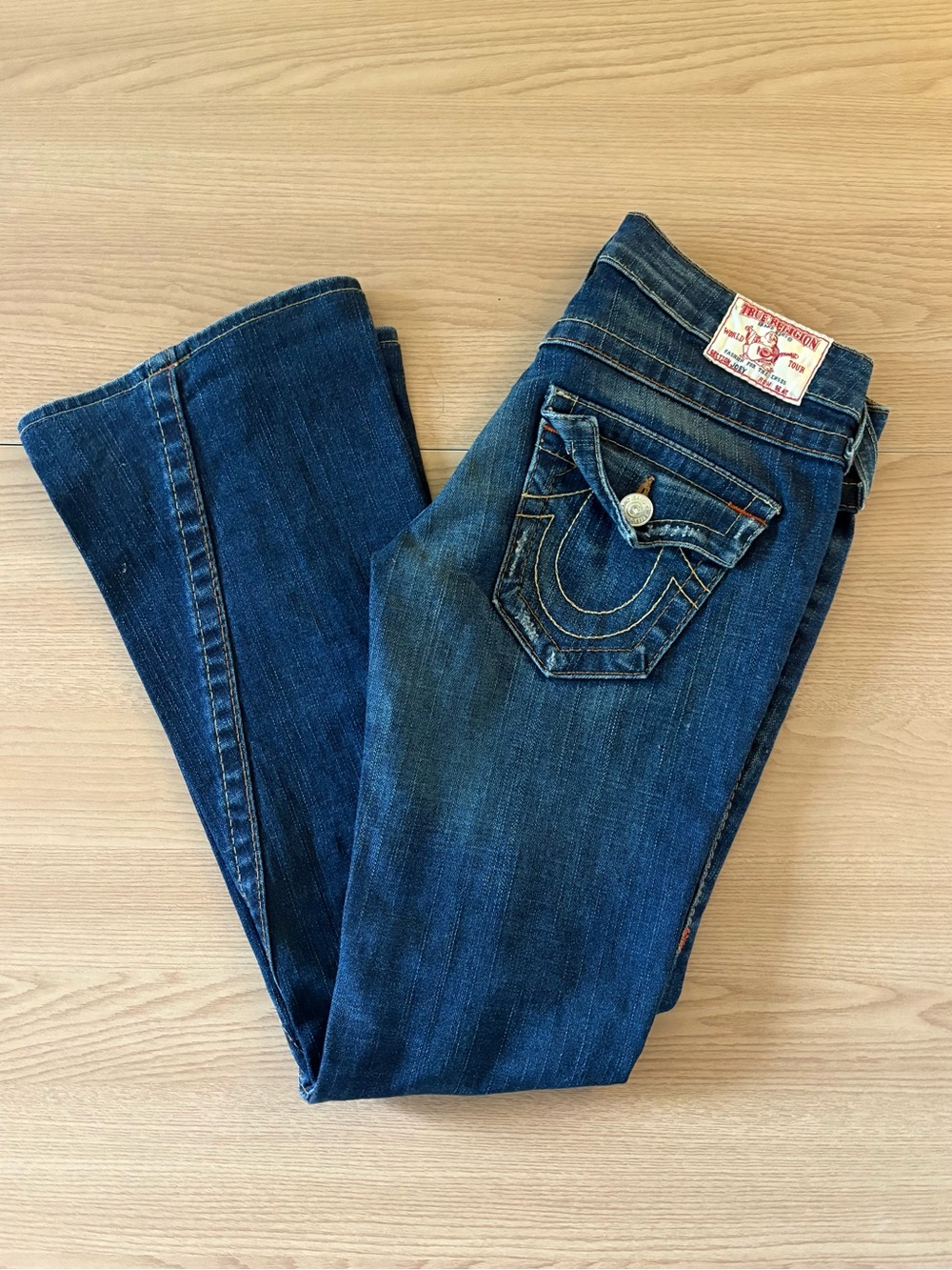 True Religion Dark Blue Bootcut Jeans for Women